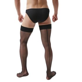 Men's Knee High Vertical Line Thin Stockings