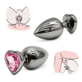 Heart Shaped Base With Jewelry Birth Stone -Anal-Play Rose Red 3PC Heart Shaped Rose Red Base With Jewelry Birth Stone Butt-Anal-Play Adult Sex Toys