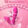 G-Spot Vibrator, 2 in 1 Sex toys women Clitoris Licking Dildo Sucking Vibrators with 10 Vibration & Suction Modes