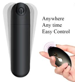 Powerful Vibrating Bullet with Remote Control - Black