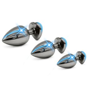 [This product does not support return, please do not purchase return guarantee service]CR-Heart-shaped Gun Color Metal Butt Plug Set Rose Red Base