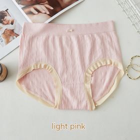 High Waist Bow Traceless Lace Briefs (Option: 425 Light Pink-Standard Size)