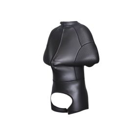 Men's Binding Bondage Sponge Zipper Rubber Clothes (Option: Black-M)