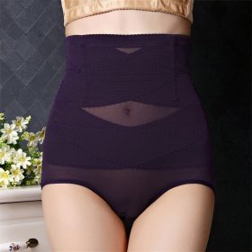 Popular Mesh Sexy High Waist Body Lifting Arm Shaping Underwear (Option: Purple-XL)