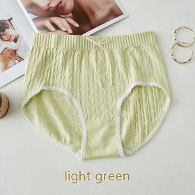 High Waist Bow Traceless Lace Briefs (Option: 421 Light Green-Standard Size)