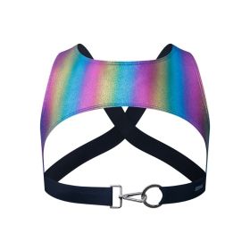 Men's Shoulder Strap Soft High Elastic Show Muscle Vest (Option: Average Size-Rainbow)