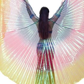 Transparent Belly Dance Colorful Wings Stage Props (Option: Black red yellow)