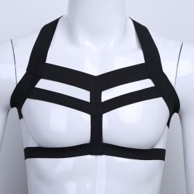 Mens Harness Bondage Costume Halter Neck Elastic (Option: Black-One Size)