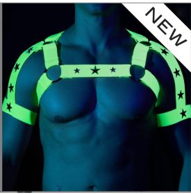 Large Chest Band, Muscular Men's Fitness Sling, Vest, Shoulder Strap (Option: Fluorescent green-One Size)