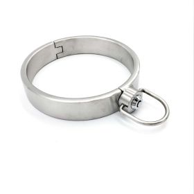 Simple Push-on Stainless Steel Collar With Lock Collar Restraint (Option: Silver-Womens)