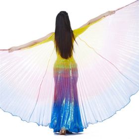 Transparent Belly Dance Colorful Wings Stage Props (Option: Yellow red royal blue)