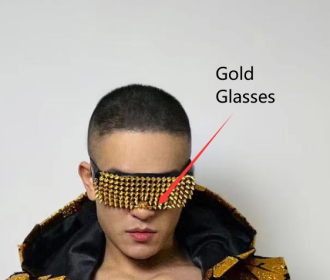 Laser Dance Theme Party Vest Performance Dress (Option: Gold Glasses-One size)