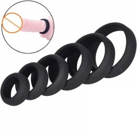 Silicone 6-piece Set Horseshoe Ring Scrotum Bondage Men (Option: 38mm)