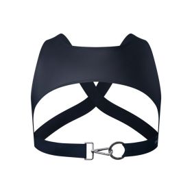 Men's Shoulder Strap Soft High Elastic Show Muscle Vest (Option: Average Size-Black)