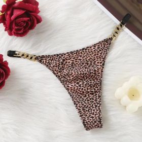 Thongs Panties Hollow Out Attractive Victoria Underwear (Option: Brown Leopard Printed-XL)