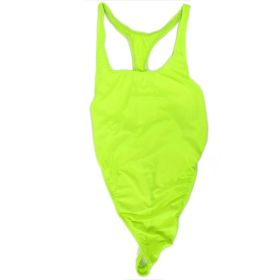 Men's Jumpsuit With High Fork Frog And Cut Collar (Option: Fluorescent green-One Size)