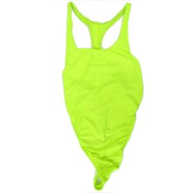 Men's Jumpsuit With High Fork Frog And Cut Collar (Option: Fluorescent green-One Size)