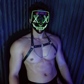 Male Model Decorative Straps Fashion Strap Muscle (Option: Chest strap with green mask-One size)