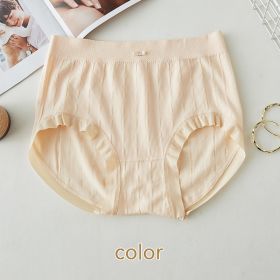 High Waist Bow Traceless Lace Briefs (Option: 425 Skin Color-Standard Size)