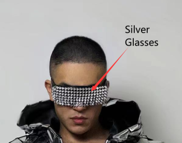 Laser Dance Theme Party Vest Performance Dress (Option: Silver Glasses-One size)
