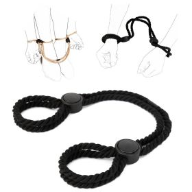 Adjustable Rope Handcuffs Fetish Hand Shackles Bdsm Binding Toys Sex Sm Restraints Exotic Sexy Bondage Slave Cuffs Adult Game (Color: Black)