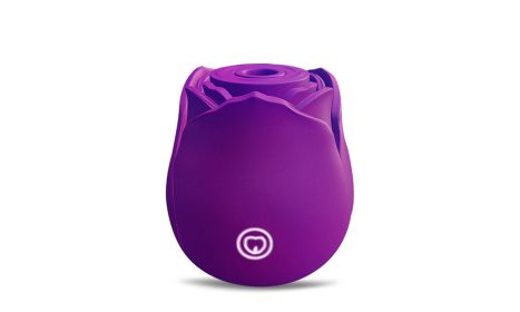 Rose Shape Sucking Vibrator G-spot Private Parts Sex Toy 7 Speed Waterproof (Color: Purple)
