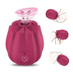 Sucking Rose Vibrating Stick Sexy Tongue Licking Rose Sucker Vibrating Stick Female Masturbation Device (Color: Red)
