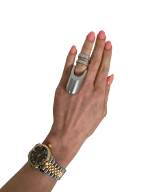 Clio- The Radiant Wearable Vibrating Ring;  Sexual Jewelry (Color: matte silver, size: 6.5)