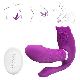 Adult Toy for Women Pleasure Licking Wearable Vibrator Smooth Flexible Silicone Wireless Remote Control Vibrating USB Rechargeable Massager for Woman (Color: Purple)