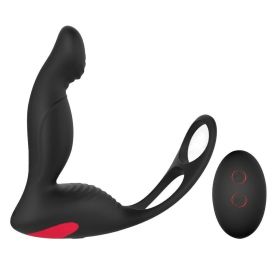 10 Speeds and Patterns Electric Massager for Man,Waterproof Rechargeable Prostrate Prostata Stimulator Toy,Whisper Quiet (Color: Black)