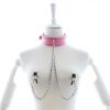 Faux Leather Choker Collar With Nipple Breast Clamp Clip Chain Couple SM Sex Toys For Woman Sex Tools For Couples Adult Games