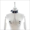 Faux Leather Choker Collar With Nipple Breast Clamp Clip Chain Couple SM Sex Toys For Woman Sex Tools For Couples Adult Games