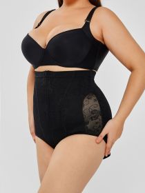 Tummy Control Underwear For Women Lace High Waisted Body Shaper (Option: S-Black)