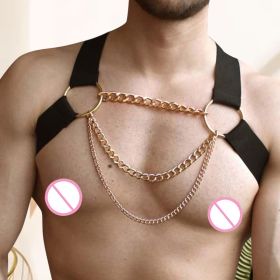 Men's Elastic Band Clothing Accessories Adjustable Shoulder Strap (Color: Black)