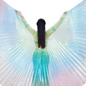 Transparent Belly Dance Colorful Wings Stage Props (Option: Green lake blue red)