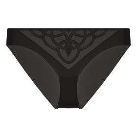 Women's Underwear Big Chest Small Push-up Thin (Option: Black 077P-L)