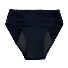 Large Size Ladies' Underwear Side Leakage Prevention Menstrual Panties (Option: Black-2XL)