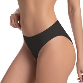 Small Single Women's Underwear High Waist Invisible And Breathable (Option: Black-L)