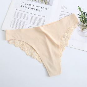 New Lady Sexy T-back Lace Underwear (Option: Skin Color-M)