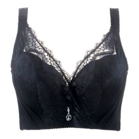 Women's Ultra-thin Underwear, Big Chest, Small, With Steel Ring, Push Up (Option: black-38 85C)