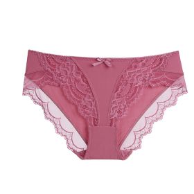 Lace Women's Panties Purified Cotton Crotch (Option: Zhuang Red-L)