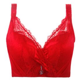Women's Ultra-thin Underwear, Big Chest, Small, With Steel Ring, Push Up (Option: red-38 85E)