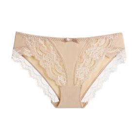 Lace Women's Panties Purified Cotton Crotch (Option: Skin Color-L)